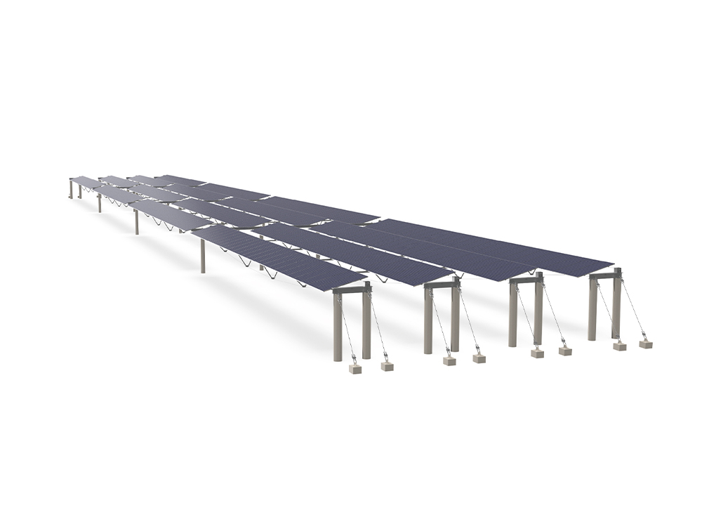 Double-Layer Cable-Supported Flexible PV Mounting Structure