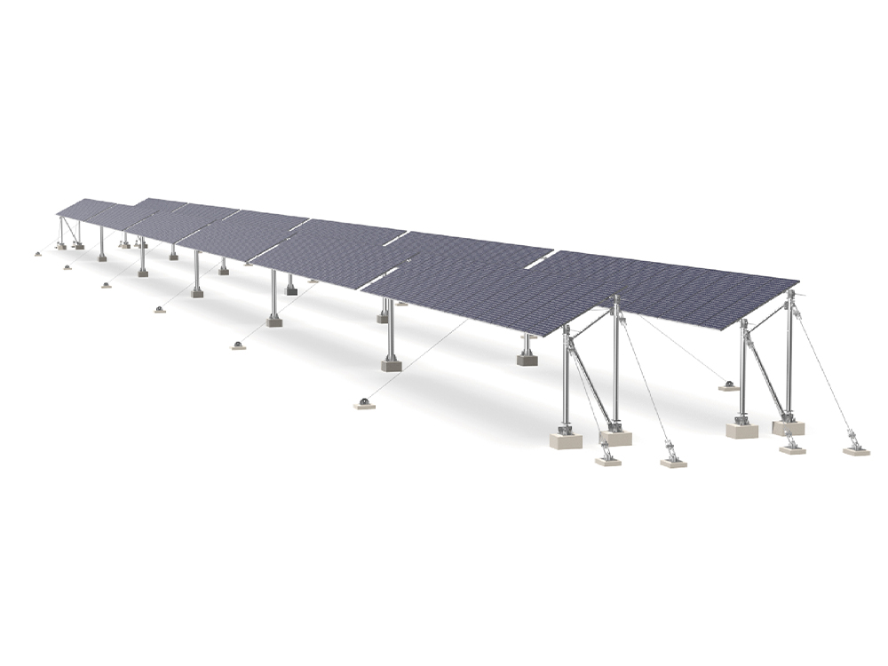 Single-Layer Cable-Supported Flexible PV Mounting Structure