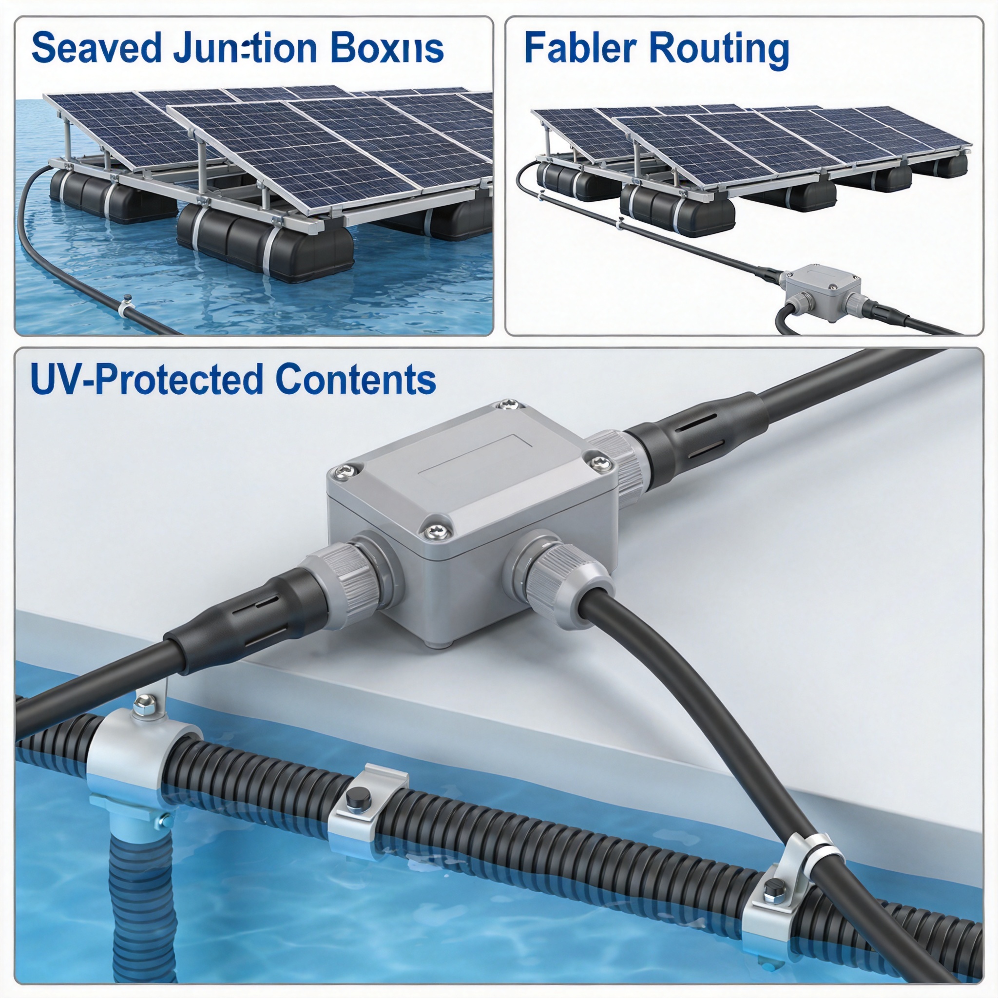 Floating solar cable failure due to water ingress