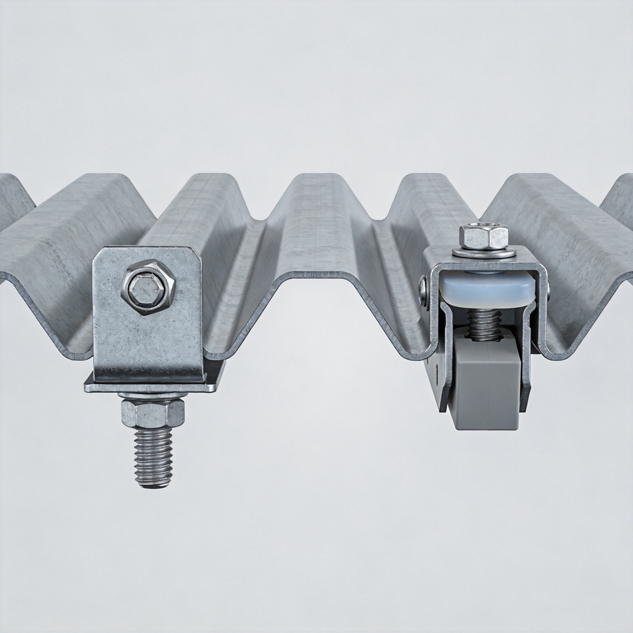 Standing seam roof clamp gripping the vertical seam without penetration