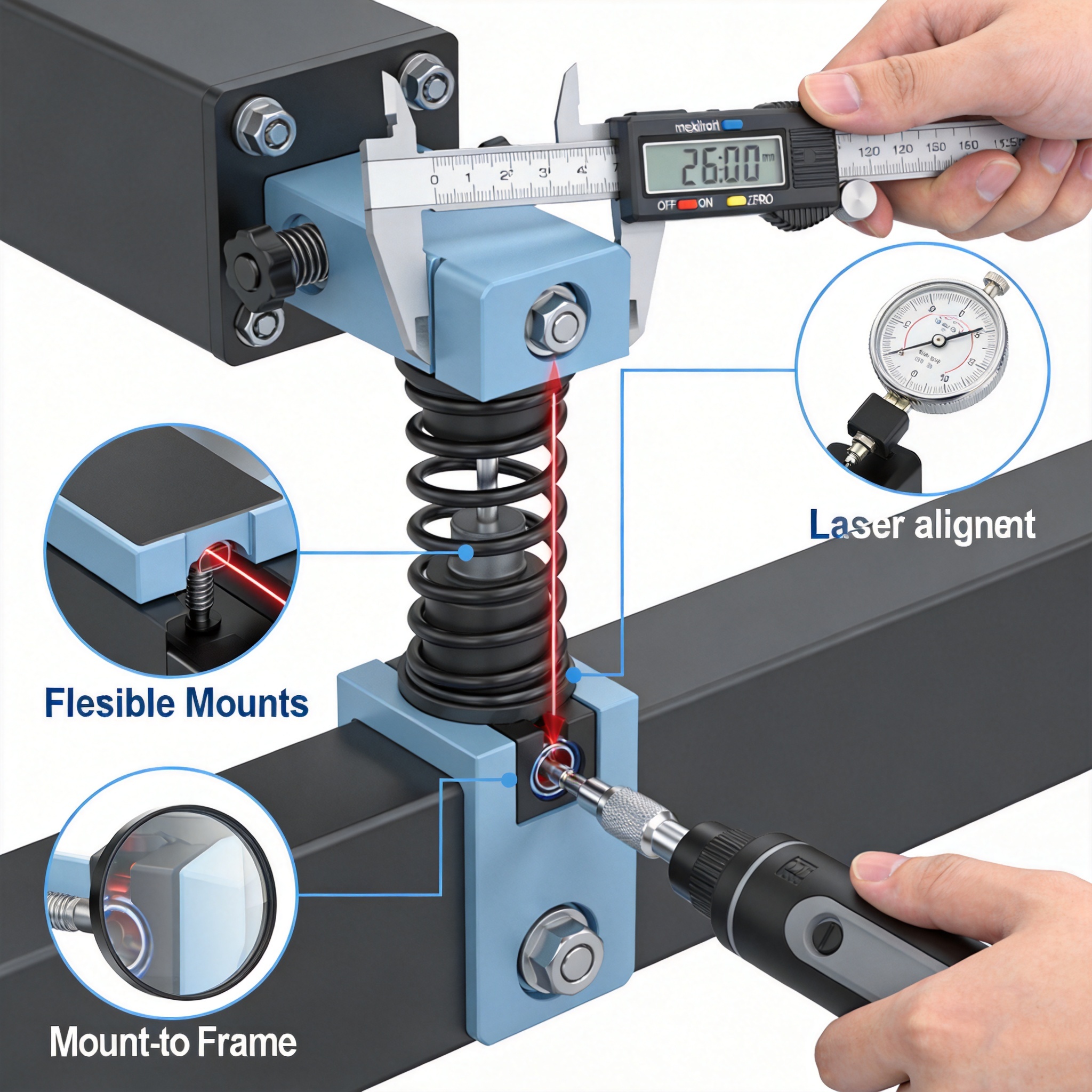 Flexible mount installation overview diagram