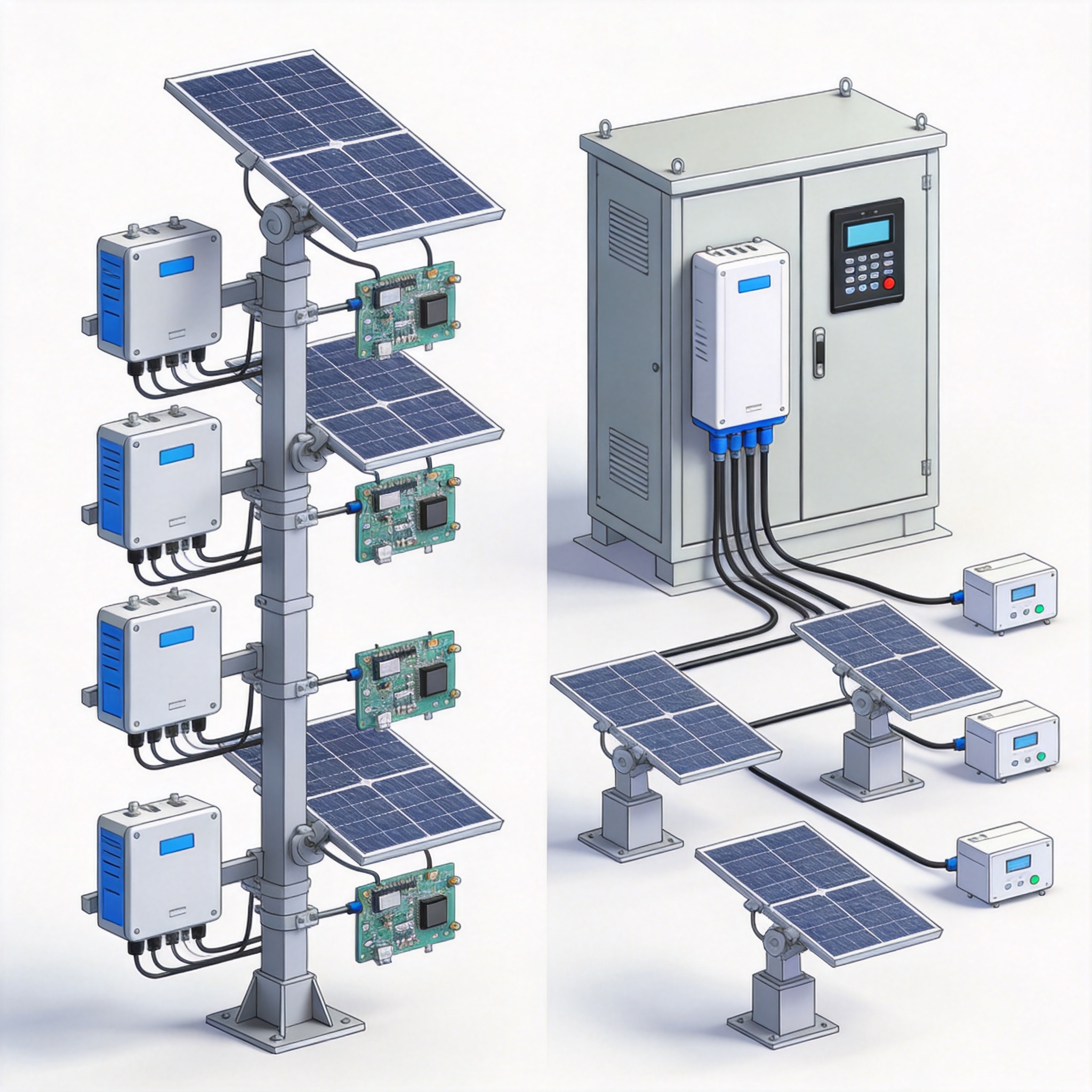 Graph showing standby power consumption of standalone versus centralized tracker control systems