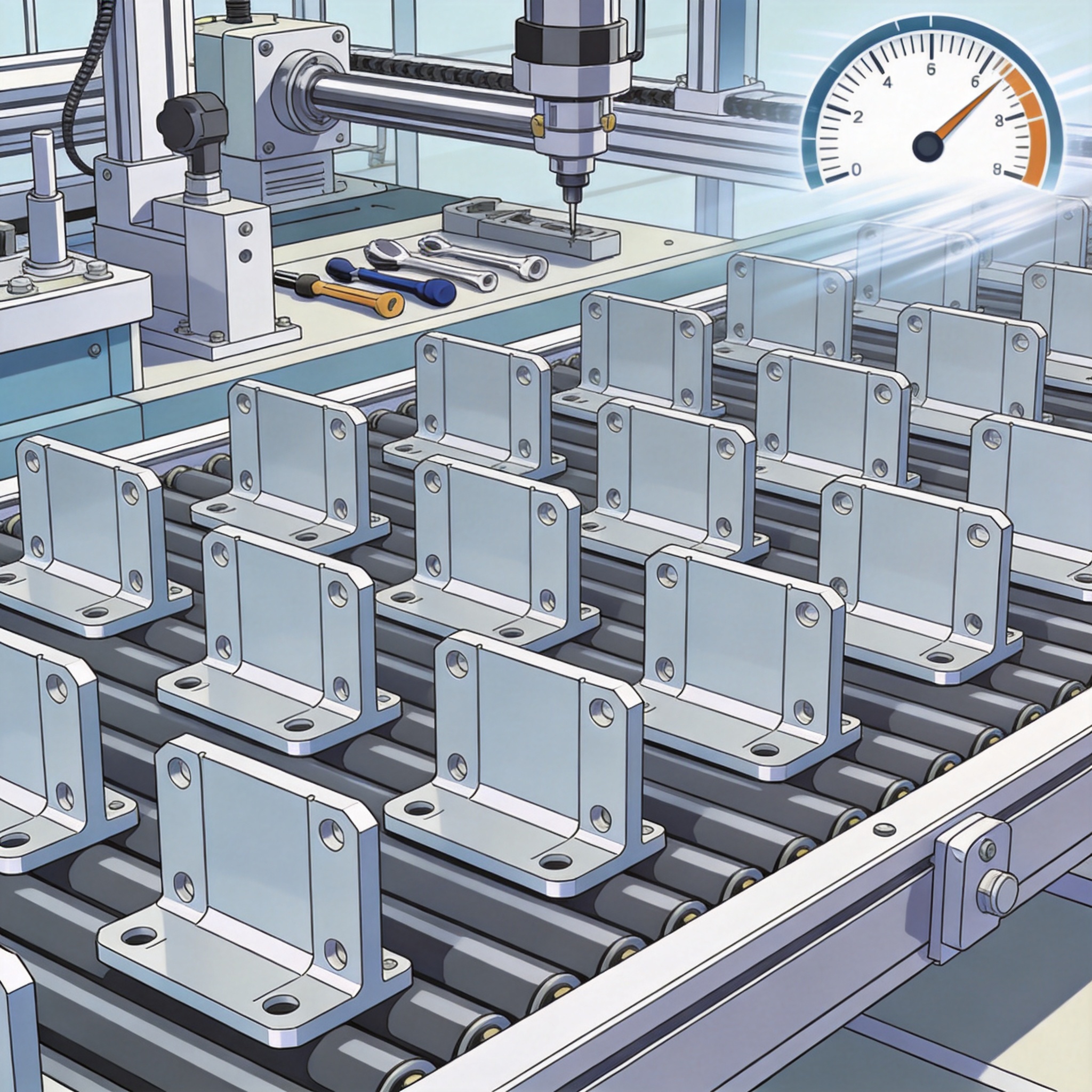 Standardized production line for fixed tilt solar mounts