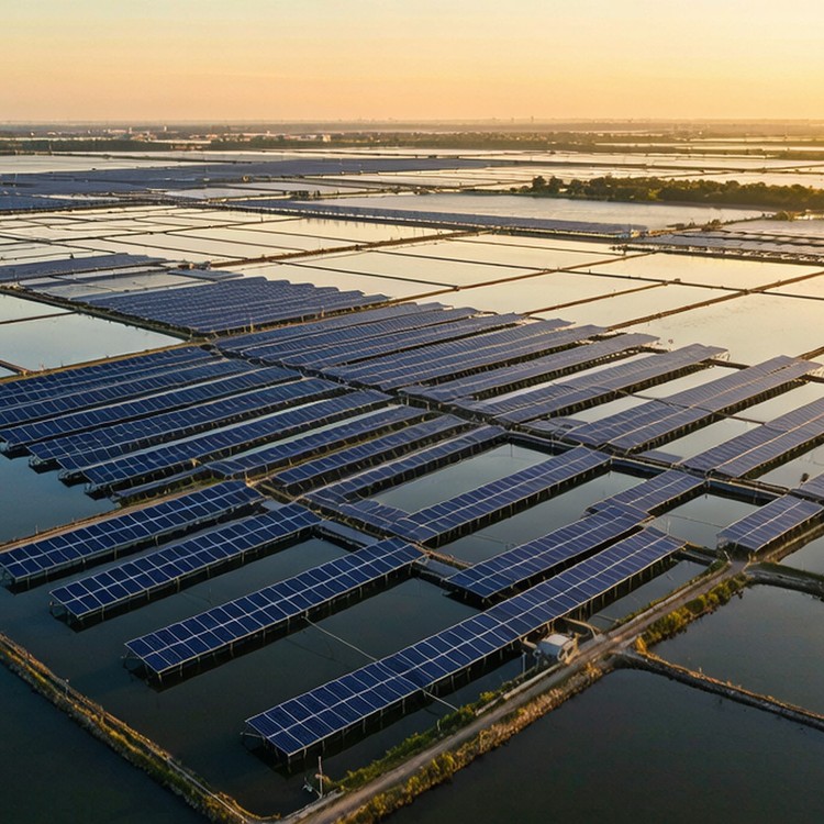 Fishery-pv complementary solar PV plant - reference site view