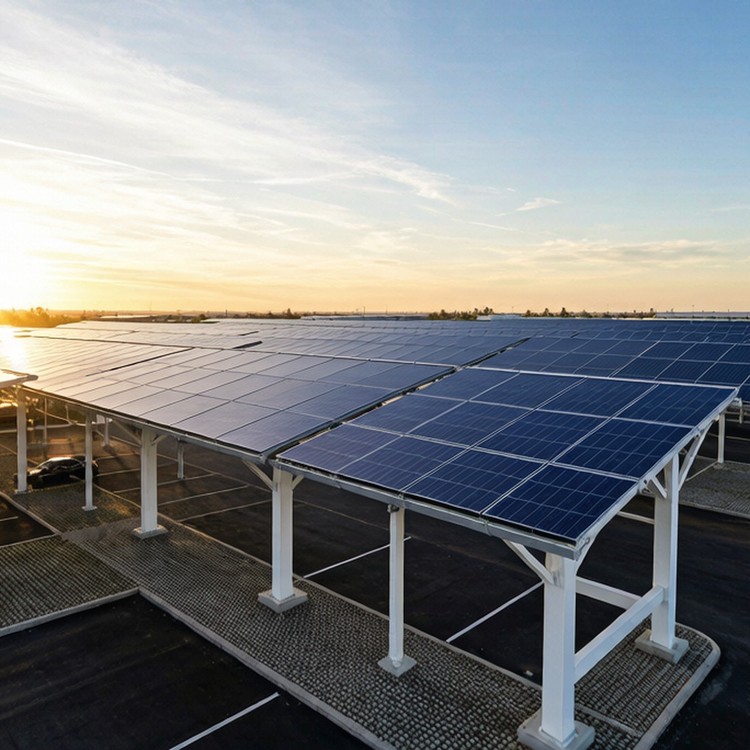 Greenhouse / special solar racking - site installation view