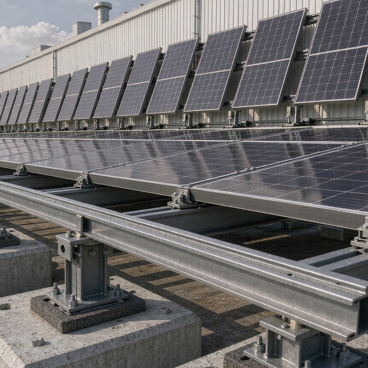 Solar bracket for building integrated solar racking - engineered structure detail