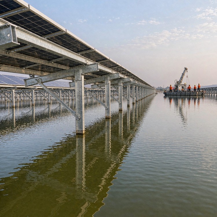 Fishery-photovoltaic complementary support solar racking - engineered structure detail