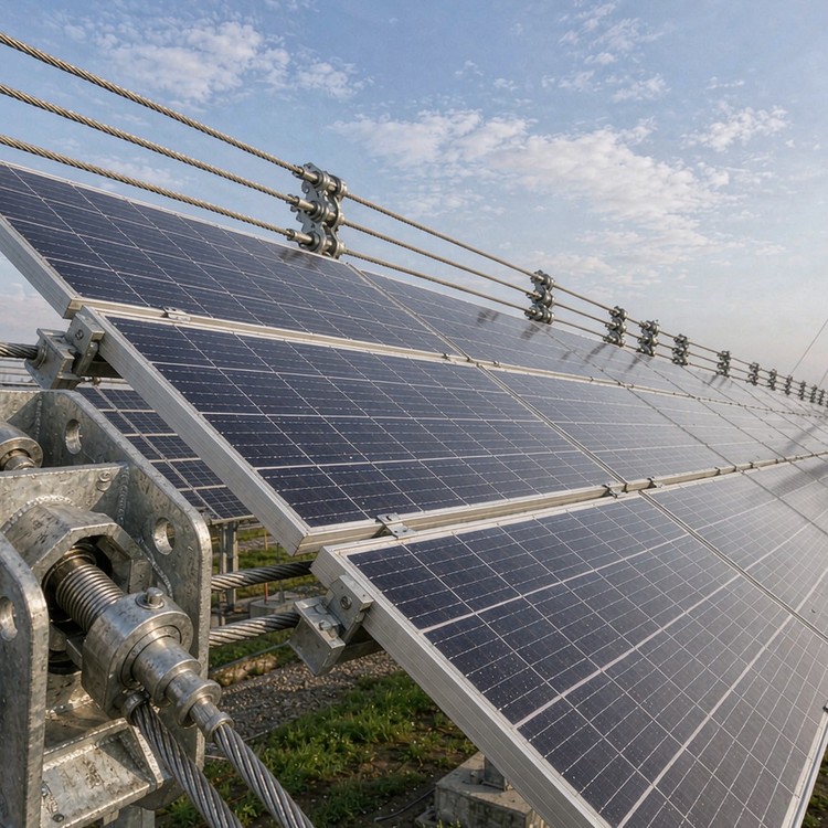 Long span flexible PV solar racking - engineered structure detail