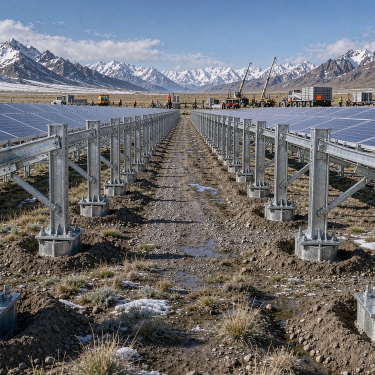 Permafrost solar racking - engineered structure detail