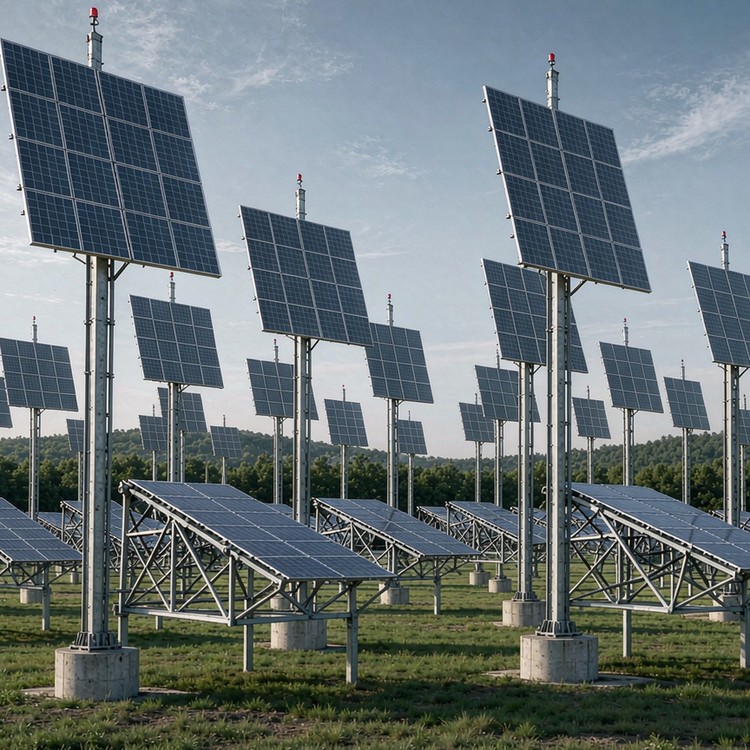 Single axis tracker for desert solar racking - engineered structure detail