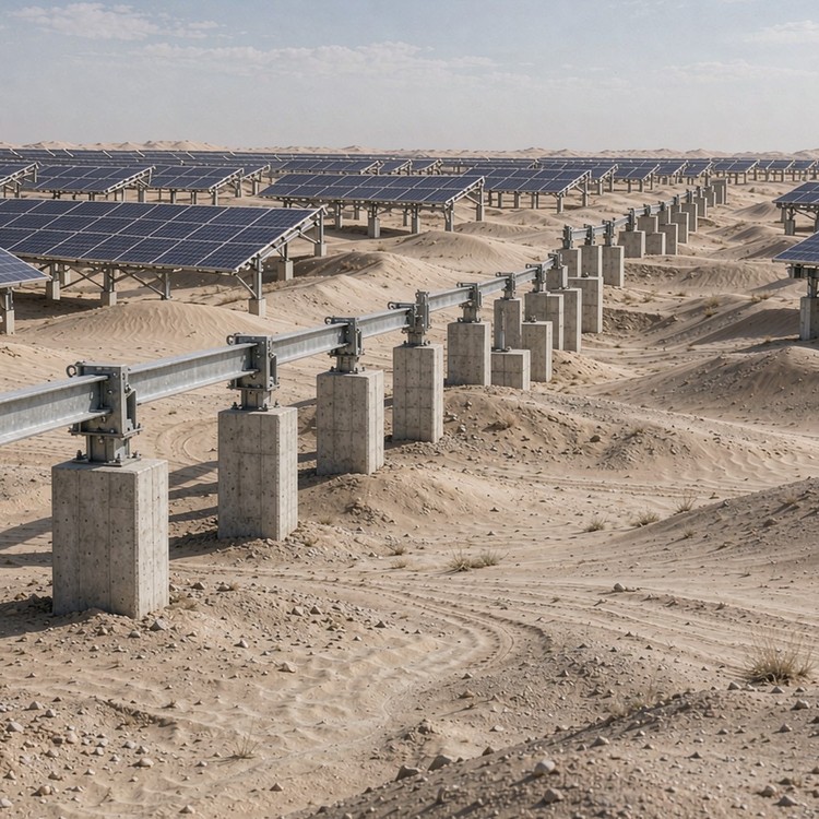 Nachführsystem für Solaranlagen in der Wüste – Konstruktionsdetails